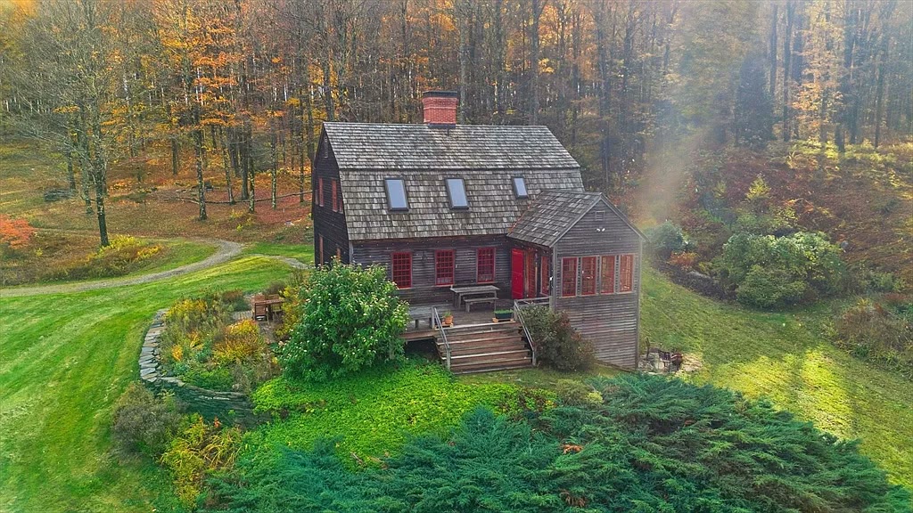 Golden hour light on the main house
