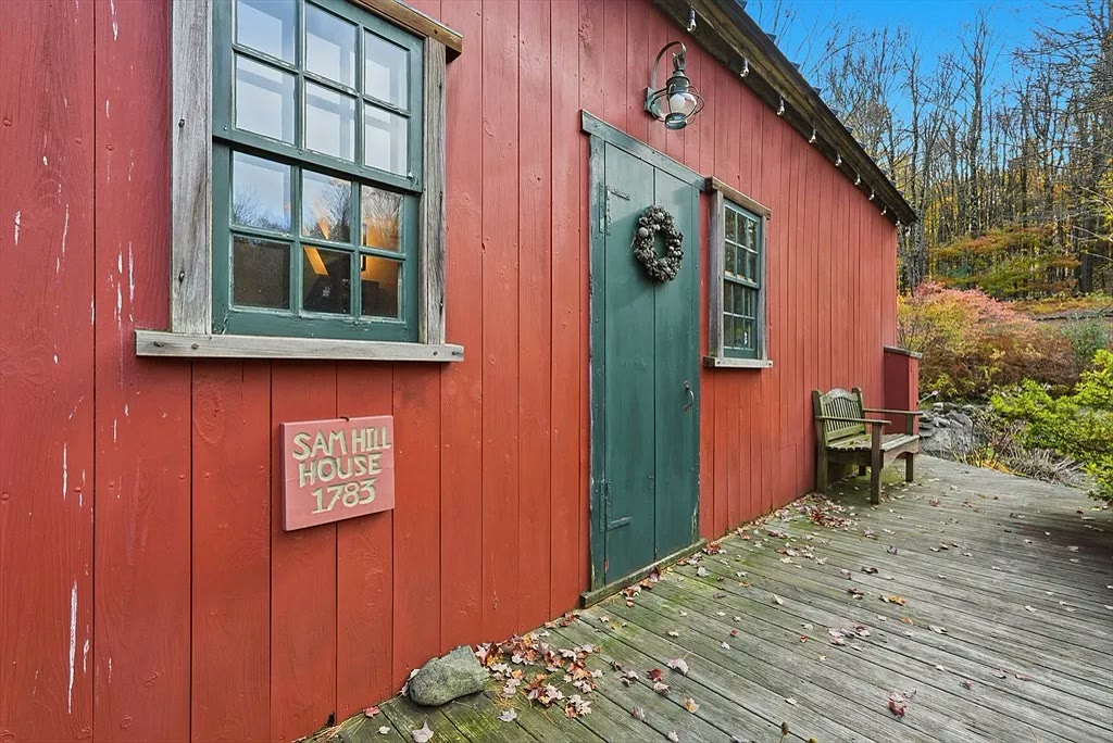 Sam Hill House 1785 — the historic red barn entrance